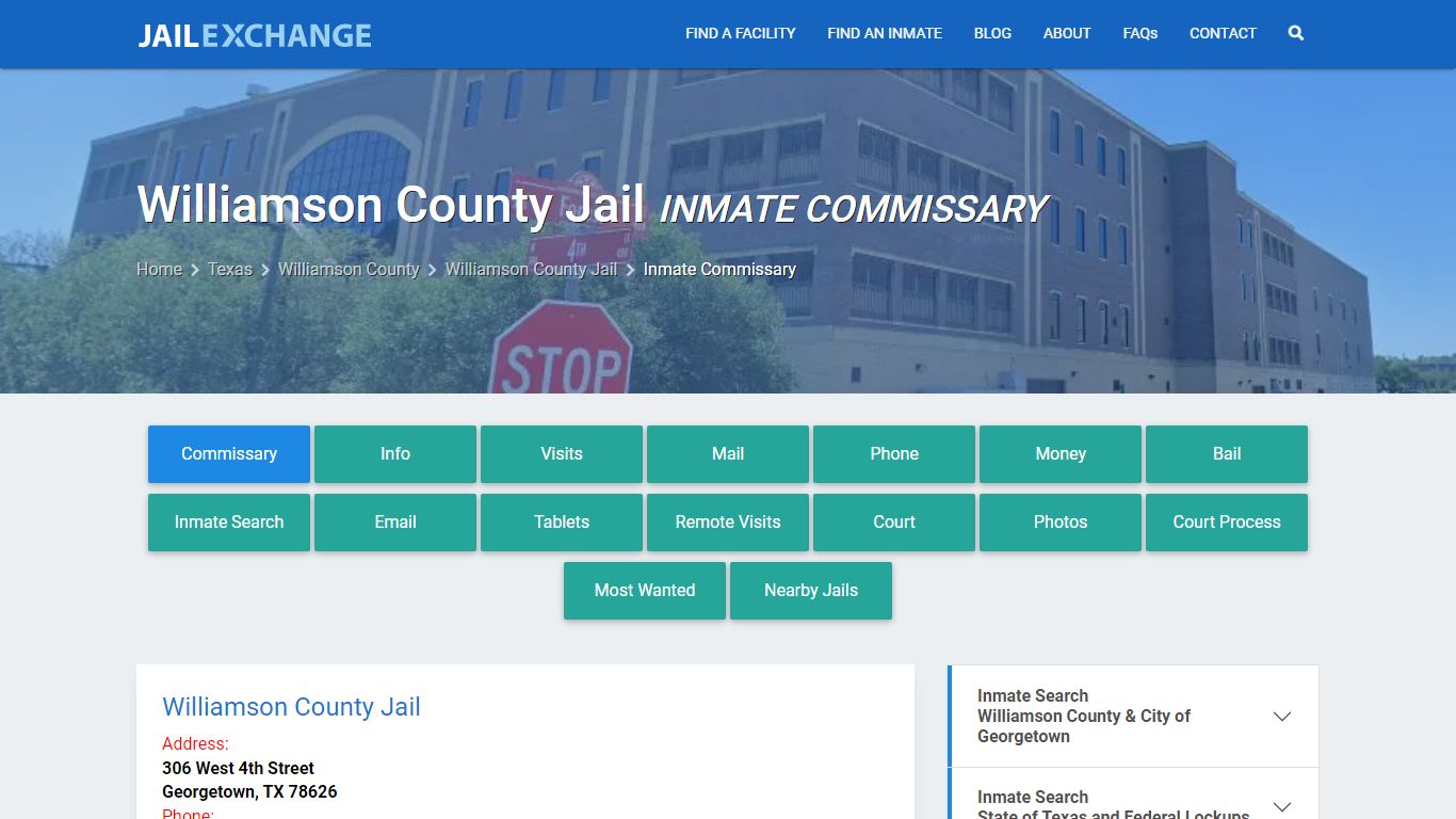 Inmate Commissary, Care Packs - Williamson County Jail, TX