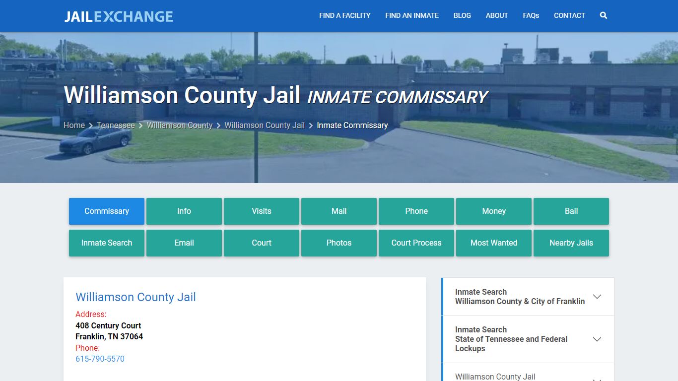 Inmate Commissary, Care Packs - Williamson County Jail, TN